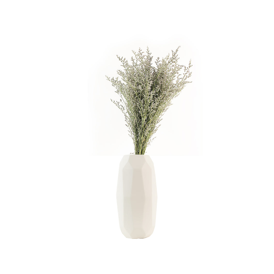 Borne Carved Ceramic Vase Medium (White)
