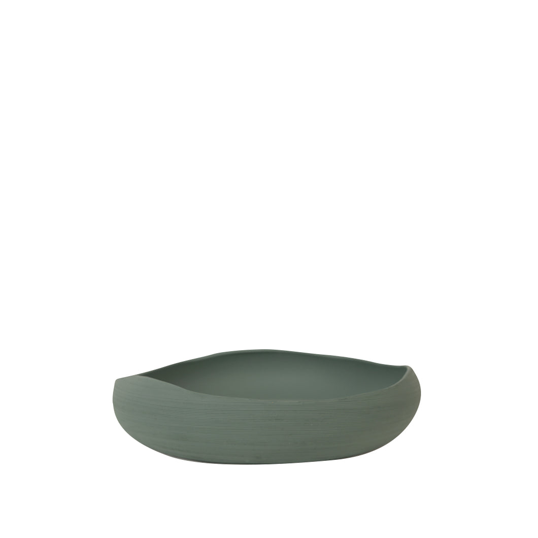 Earthen Plate Ceramic Decor (Forest Green)